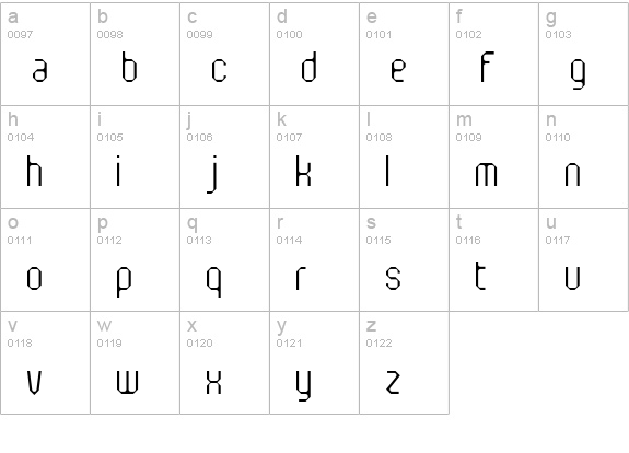 Flotsam Motorway lowercase a-z preview