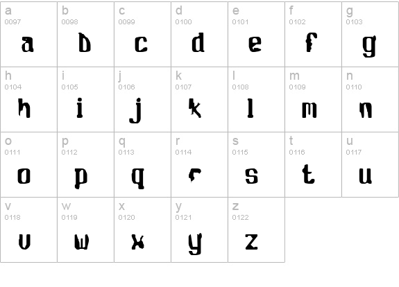 Flottig lowercase a-z preview