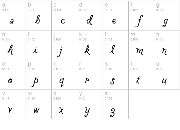 Flounder lowercase a-z preview