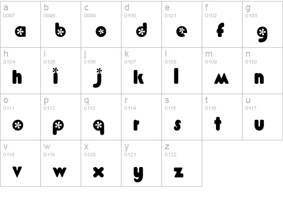 Flower Bold lowercase a-z preview