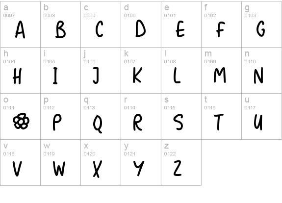 Flower Powers lowercase a-z preview