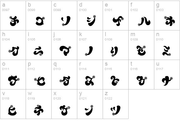 Flower-Regular lowercase a-z preview