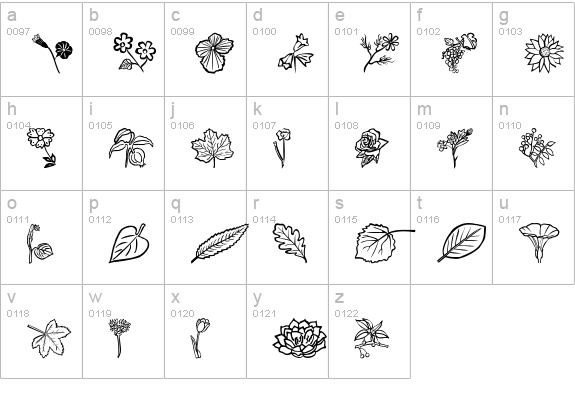 Flower Show lowercase a-z preview