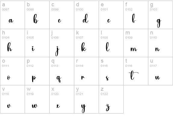 Flowerpink lowercase a-z preview
