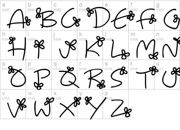 Flowing Flowers
 lowercase a-z preview