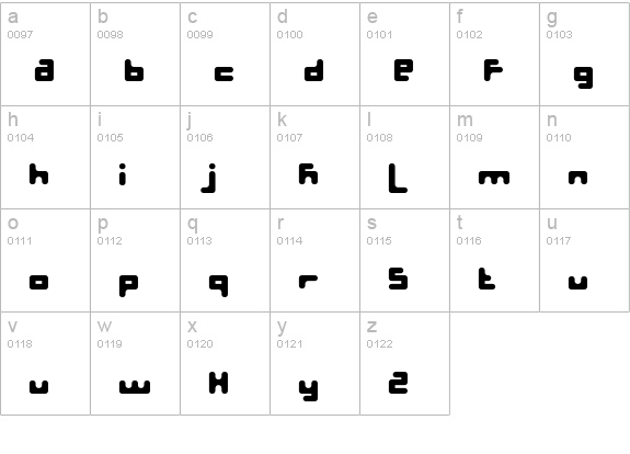 Fluffster lowercase a-z preview