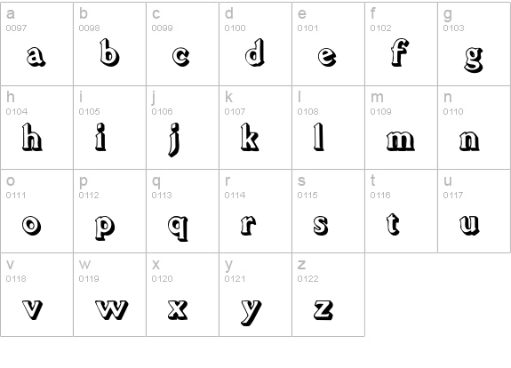 Flug lowercase a-z preview