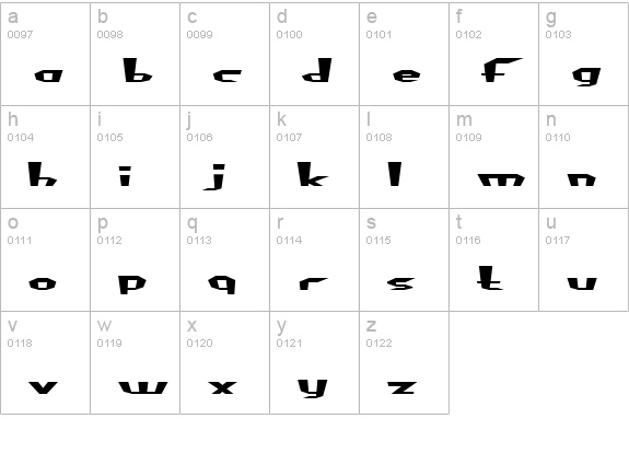 Fluoride Beings lowercase a-z preview