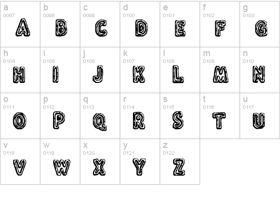 Flux Capacitor lowercase a-z preview