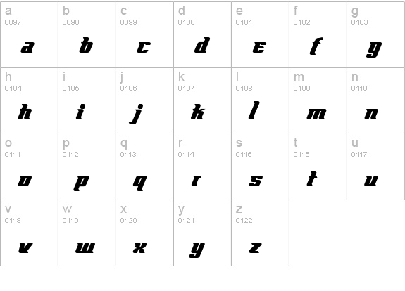 Flyboy BB lowercase a-z preview