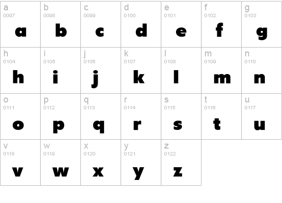 FlyerEF-Bold lowercase a-z preview