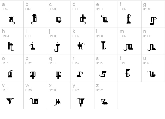 Flytrap lowercase a-z preview