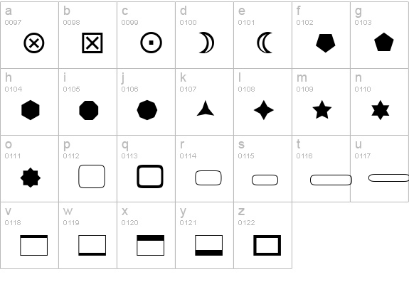 FnT_BasicShapes1 lowercase a-z preview