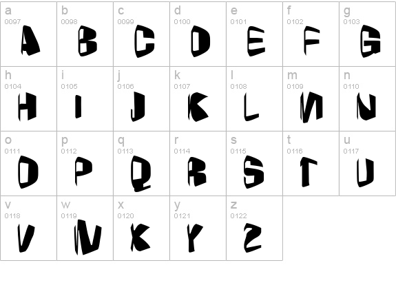 Foldz lowercase a-z preview
