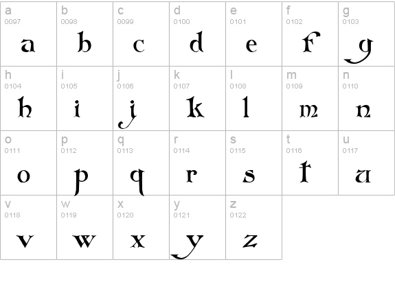Folkardâ„¢ lowercase a-z preview