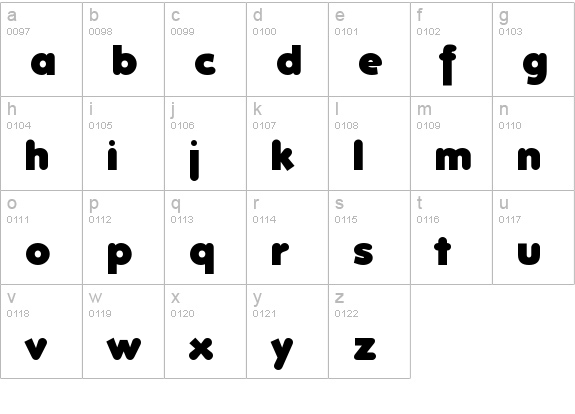 Folks-Heavy lowercase a-z preview