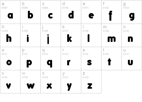 FolksBlack lowercase a-z preview