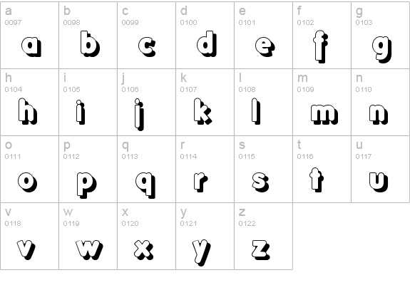 FolksShades lowercase a-z preview
