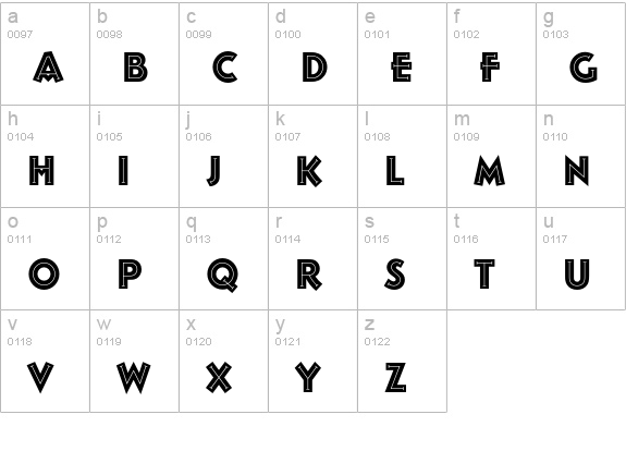 Follies Std lowercase a-z preview