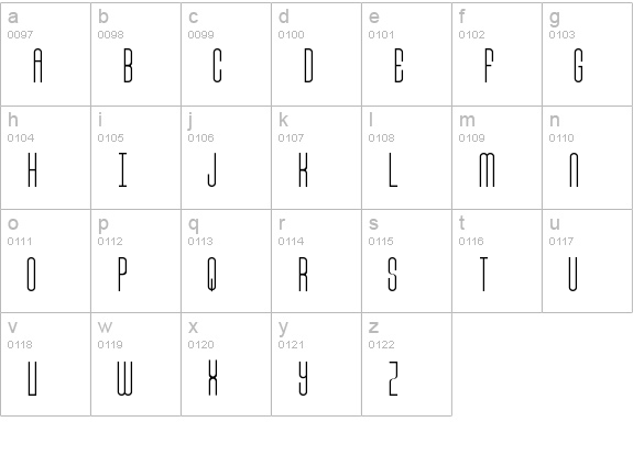 Font 33 lowercase a-z preview