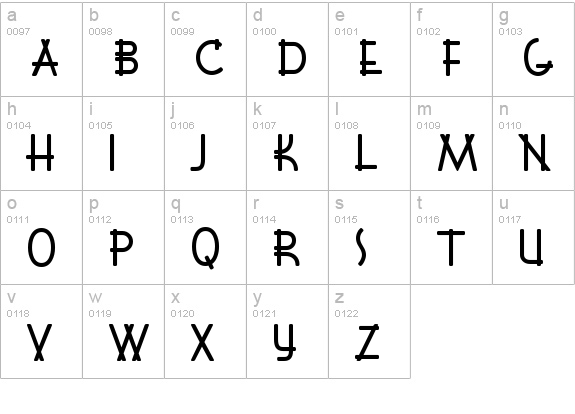 Font Shui lowercase a-z preview