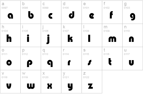 Fontane lowercase a-z preview