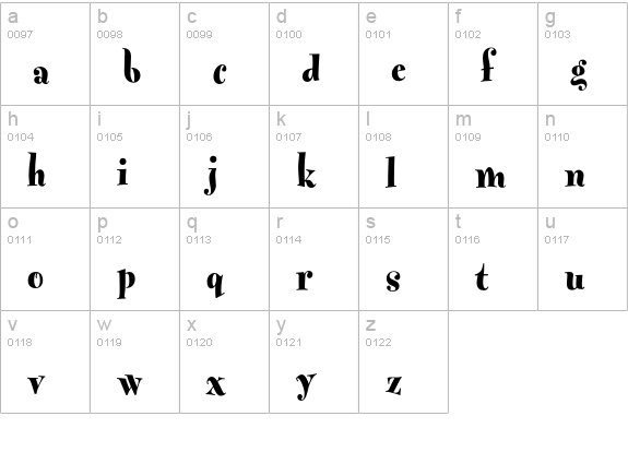Fontesque-ExtraBold lowercase a-z preview