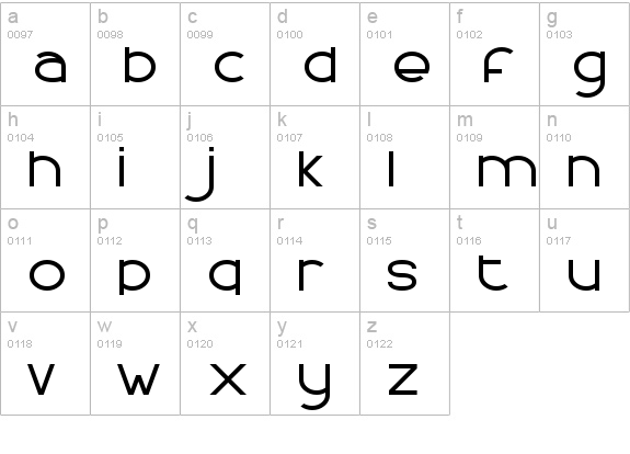 FontLogic Normal lowercase a-z preview