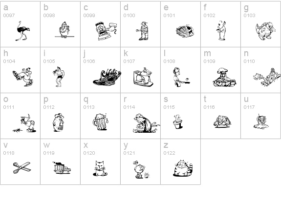 FontooniesTwo lowercase a-z preview
