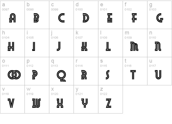 Foo Bar Inline NF lowercase a-z preview