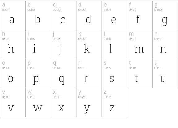 Foral Pro Light lowercase a-z preview
