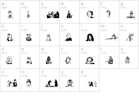 Forced Reentry lowercase a-z preview
