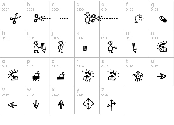 Forchetta-Figure lowercase a-z preview