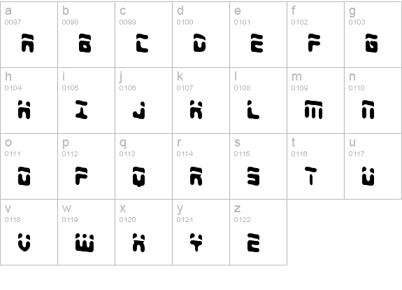 Foreshadow BRK lowercase a-z preview