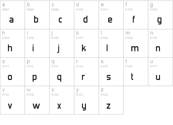 Forgotten Futurist College lowercase a-z preview