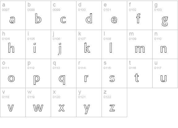 Formata Outline lowercase a-z preview