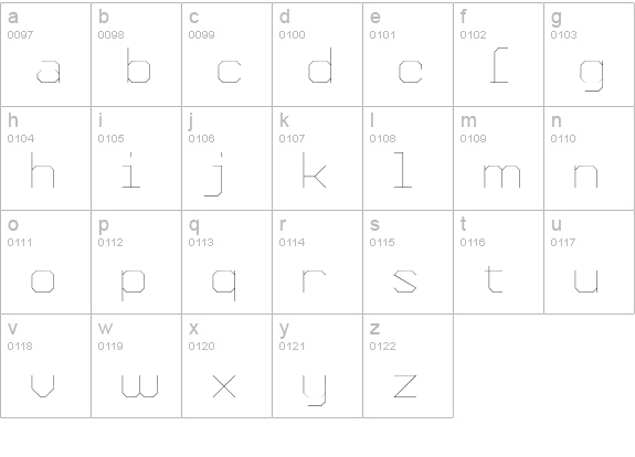 Formation Thin lowercase a-z preview
