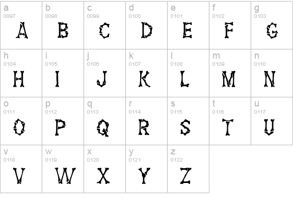 Fossil Regular lowercase a-z preview