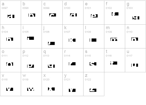 FPeep-Negative lowercase a-z preview