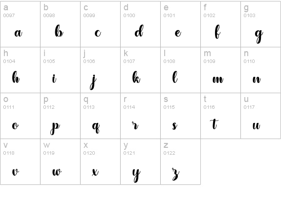 Fragile Romantics lowercase a-z preview
