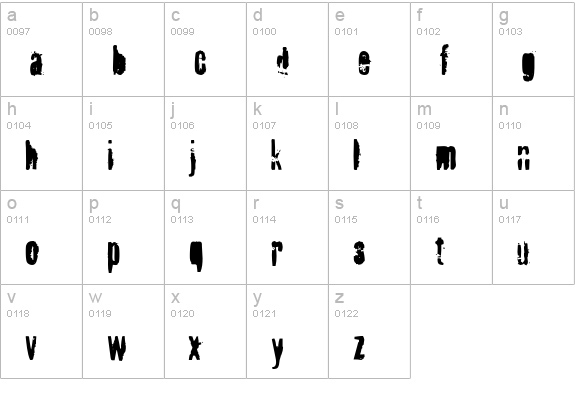 FragileICG lowercase a-z preview