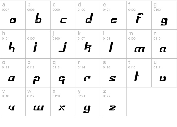 Frak lowercase a-z preview