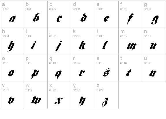 Frakt lowercase a-z preview