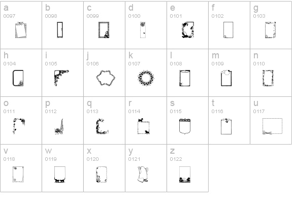 FramesAndBordersIII lowercase a-z preview