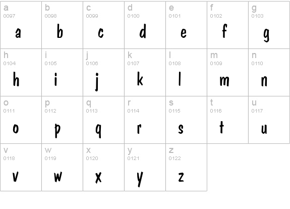 Franciscan Regular lowercase a-z preview
