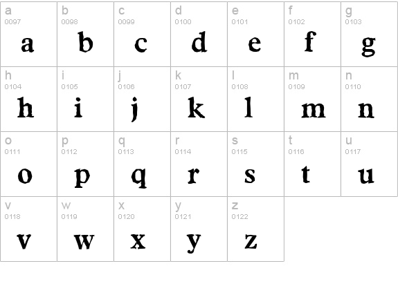 FranciscoAntique-Bold lowercase a-z preview