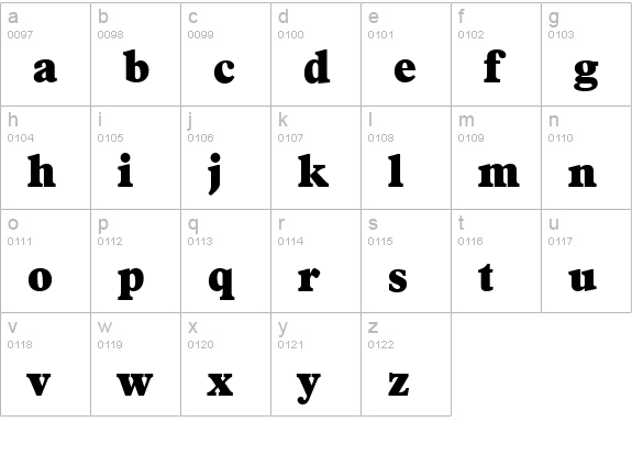 FranciscoSerial-Heavy-Regular lowercase a-z preview