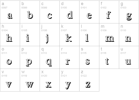 FranciscoShadow-Regular lowercase a-z preview