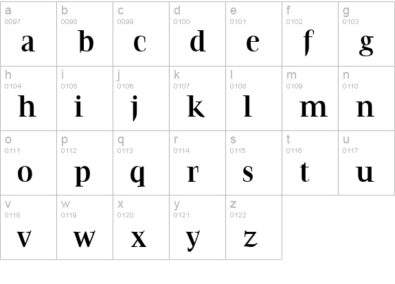 FrancoisBold lowercase a-z preview