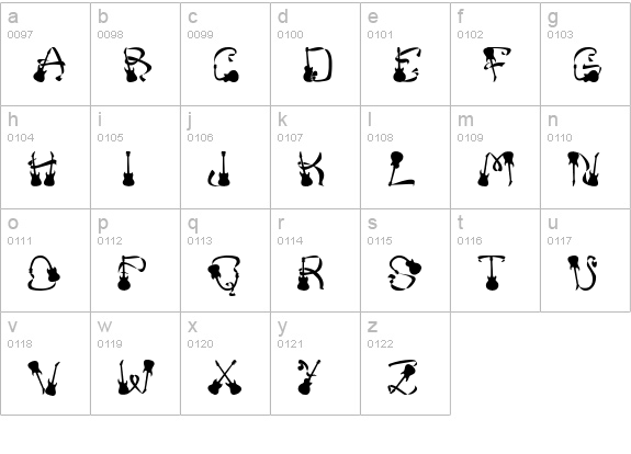 Frank Zappa lowercase a-z preview